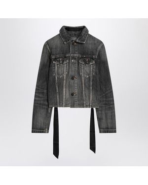 Balenciaga Giacca grigia scura in denim con lacci - Nero