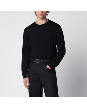 Roberto Collina Wool Crew-Neck Knit Jumper - Black