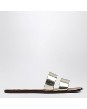 Manebí Sandali con fasce color platino in pelle - Bianco