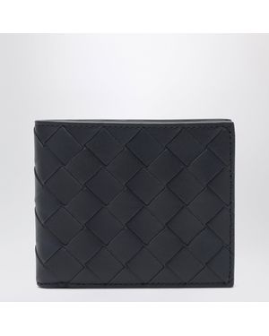 Bottega Veneta Midnight/Basalt Bi-Fold Wallet - Black