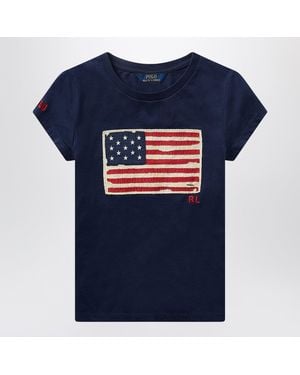Polo Ralph Lauren Jersey T-Shirt With Flag - Blue