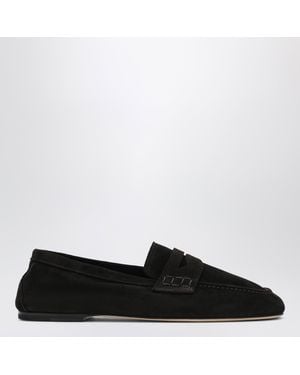 Dear Frances Espresso Suede Loafers - Black