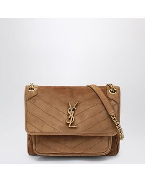 Saint Laurent Niki Medium Cognac Caramel Suede Bag - Brown