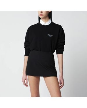 Givenchy Felpa nera in cotone garzato con logo - Nero