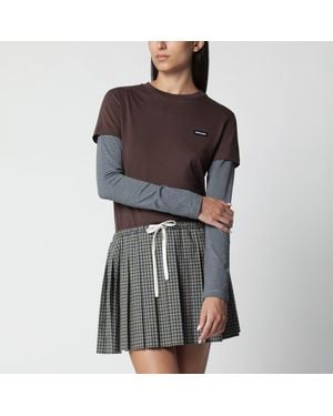 Miu Miu T-Shirt Cacao/Antracite - Nero