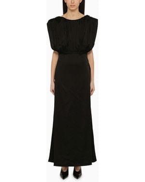 Jil Sander Long Dress With Ruffles - Black