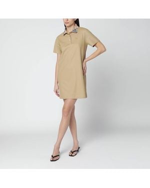 Burberry Cotton Polo Dress - Natural