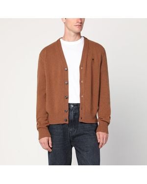 Ami Paris Hazelnut-Coloured Ami De Coeur Cardigan - Brown