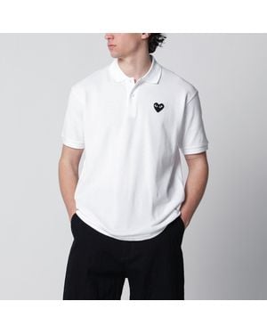COMME DES GARÇONS PLAY Heart Cotton Polo Shirt - White