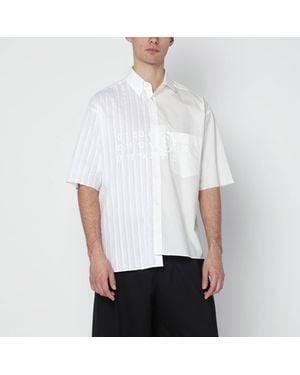 MM6 by Maison Margiela Two-Tone Cotton Poplin Shirt - White