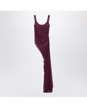 The Attico Plum Draped Long Dress - Purple