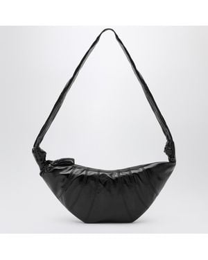 Lemaire Medium Croissant Bag In Coated Cotton - Black