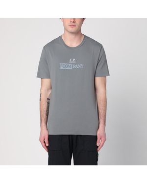 C.P. Company T-shirt grigia con stampe logo - Grigio
