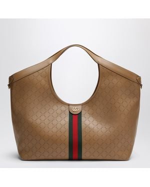 Gucci Borsa Shopping Giglio Grande - Marrone