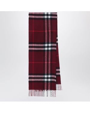 Burberry Bordeauxroter Kaschmirschal Mit Karomuster