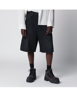 Balenciaga Loop Sport Icon Denim Shorts - Black
