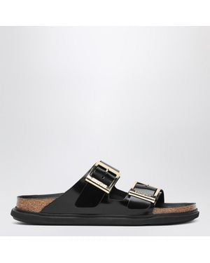 Birkenstock Slide Arizona Droplet Buckle In Patent Leather - Black