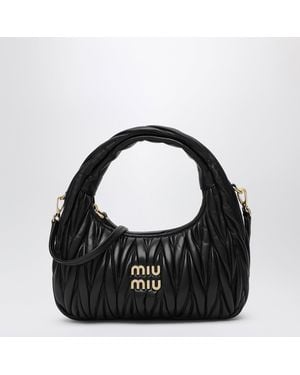 Miu Miu Kleine Miu Wander Schwarze Matelassé-Tasche