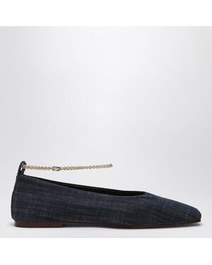 MARIA LUCA Navy Denim Augusta Ballerina - Blue