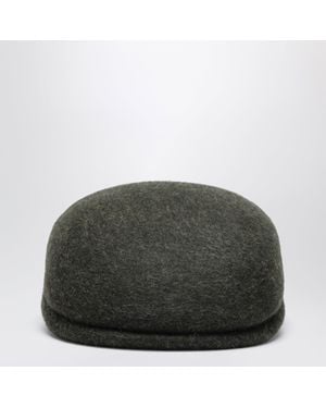 Loro Piana Moss Wool Felt Flat Cap - Green
