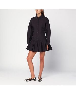 Ganni Mini abito chemisier - Nero