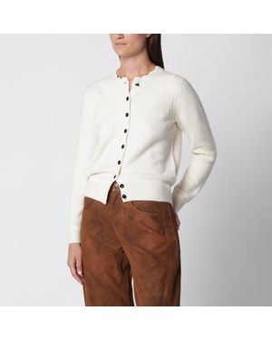 Isabel Marant Gilet Naia Écru En Bébé Alpaga - Marron