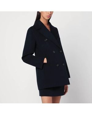 Max Mara Cappotto doppiopetto notte in lana - Blu