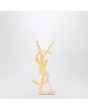 Saint Laurent Cassandre-Brosche Aus Vergoldetem Metall - Mettallic