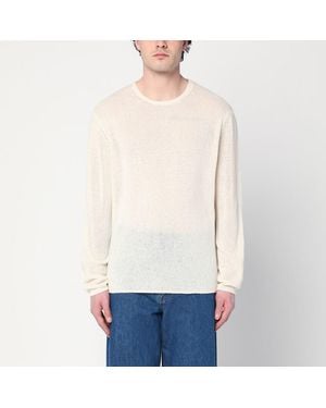 AURALEE Elfenbeinfarbener Kaschmirpullover - Weiß