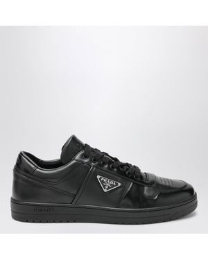 Prada Downtown Leather Trainers - Black