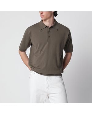 AURALEE Short-Sleeved Cotton Polo Shirt - Grey