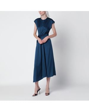 Victoria Beckham Aria Dark Ocean Midi Dress - Blue