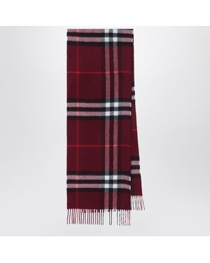 Burberry Cashmere Scarf With Check Pattern - Red