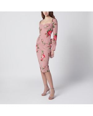 Dolce & Gabbana Bouquet Rose Print Sheath Dress - Red