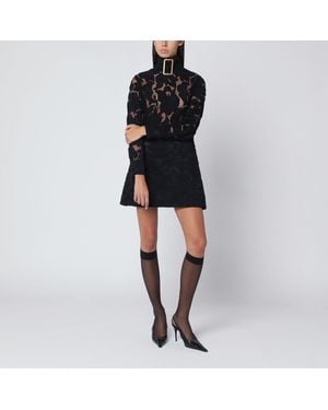 Patou Mini Dress With Buckle Collar - Black