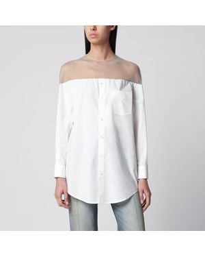 MM6 by Maison Margiela Cotton Shirt With Sheer Panels - White