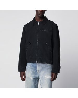 Represent Long-Sleeve Zip-Up Cotton Jacket - Black