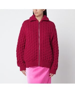Prada Cardigan Color Lampone - Rosso