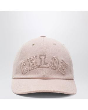 Chloé Cotton Denim Baseball Cap - Pink