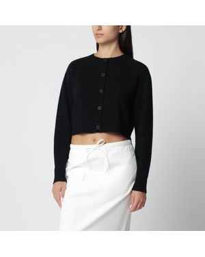 Loulou de Saison Schwarzer Cropped-Cardigan Aus Kaschmir