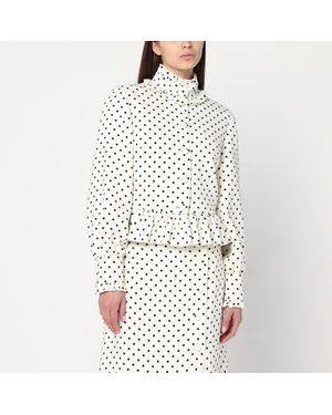 Valentino White Single-breasted Jacket With Polka Dots