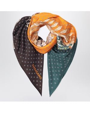 Ferragamo Silk Scarf Madras Print - Pink