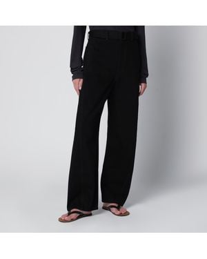 Lemaire Cotton Pants With Belt - Black