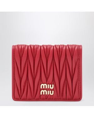 Miu Miu Matelassé Nappa Wallet - Red