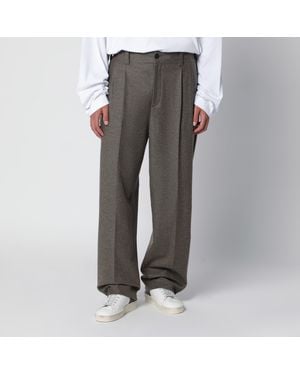 Golden Goose Isiah Virgin Wool Flannel Jogger Trousers - Grey