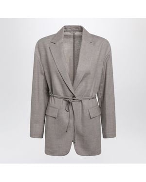 Brunello Cucinelli Melange Virgin Wool Blazer - Grey