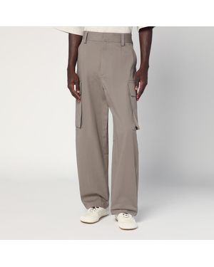 Bottega Veneta Seal Cotton Twill Cargo Pants - Gray
