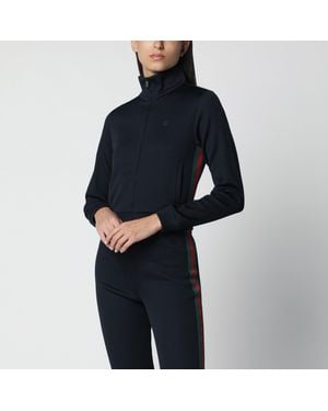 Gucci Ribbed Cotton Jersey Zip-Up Sweatshirt - Blue