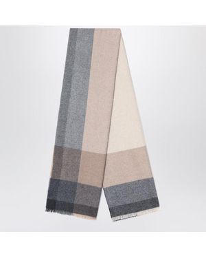 Brunello Cucinelli Color-Block-Schal Aus Wolle Und Kaschmir - Grau