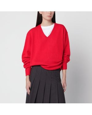 DUNST Maglione Rosso Con Scollo A V